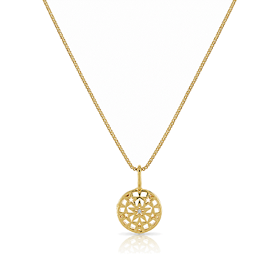 Gargantilha com estrela folheada a ouro 18k