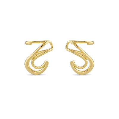Brinco zig zag folheado a ouro 18k