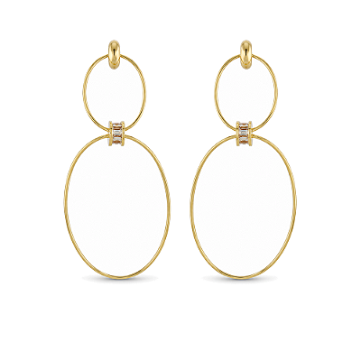 Brinco elos folheado a ouro 18k