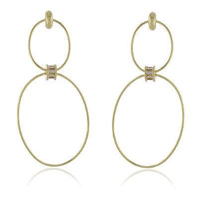 Brinco elos folheado a ouro 18k