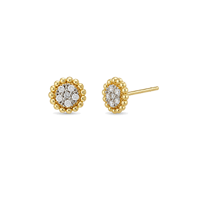Brinco pequeno com zircônias folheado a ouro 18k