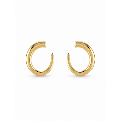 Brinco liso folheado a ouro 18k