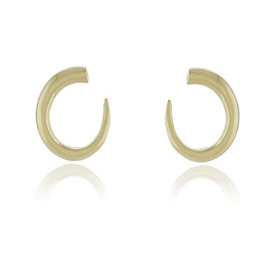 Brinco liso folheado a ouro 18k