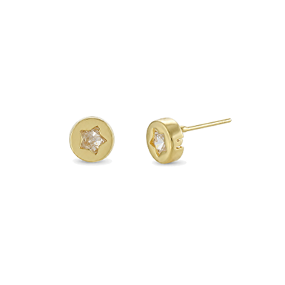 Brinco pequeno folheado a ouro 18k
