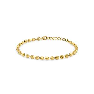 Pulseira bolinhas achatadas folheada a ouro 18k