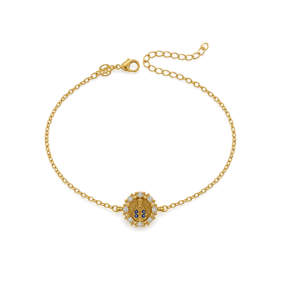Pulseira Nossa Sra. Aparecida folheada a ouro 18k