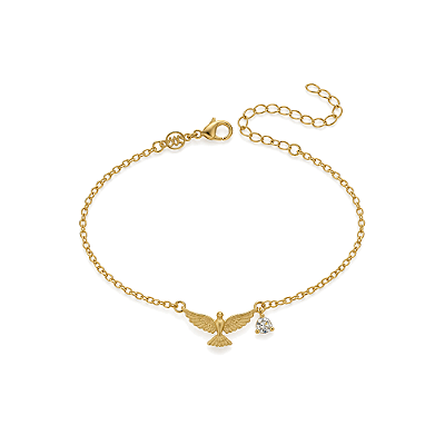 Pulseira Divino Espírito Santo folheada a ouro 18k