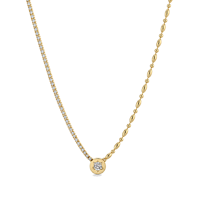 Gargantilha Riviera com bolinhas folheada a ouro 18k