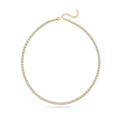 Gargantilha Riviera baguete folheada a ouro 18k
