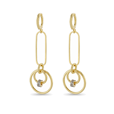 Argola com elos variados folheada a ouro 18k