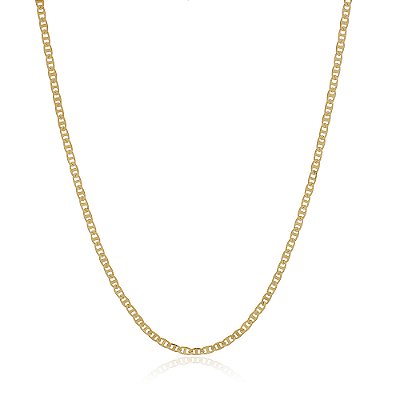 CORRENTE FOLHEADA A OURO 18K PIASTRINE 50cm