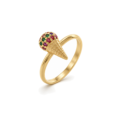 Anel infantil folheado a ouro 18k