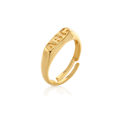 Anel infantil ABC folheado a ouro 18k