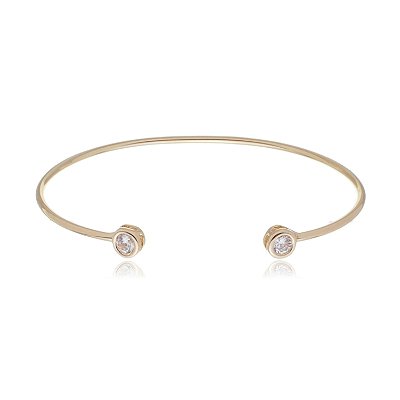 BRACELETE FOLHEADO A OURO 18K COM ZIRCÔNIAS