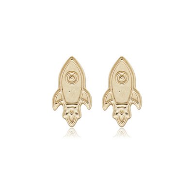 BRINCO INFANTIL FOGUETE FOLHEADO A OURO 18K