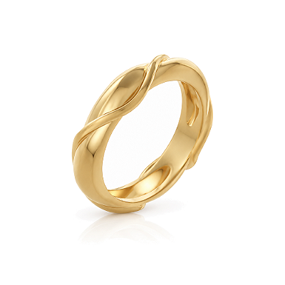 Anel orgânico folheado a ouro 18k