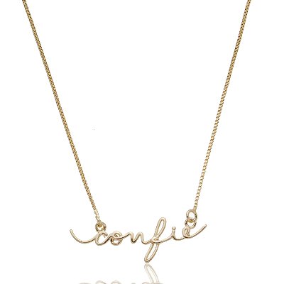 GARGANTILHA CONFIE FOLHEADA A OURO 18K 45cm