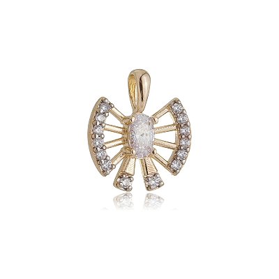 PINGENTE COM ZIRCÔNIAS FOLHEADO A OURO 18K