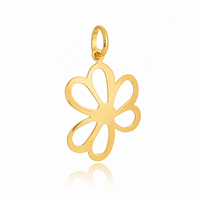 Pingente vazado liso folheado a ouro 18k