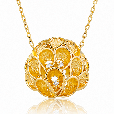 Gargantilha orgânica folheada a ouro 18k