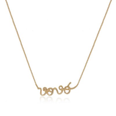 GARGANTILHA VOVÓ FOLHEADA A OURO 18K