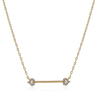 GARGANTILHA 2 CORAÇÕES COM ZIRCÔNIAS FOLHEADA A OURO 18K