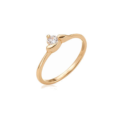 Anel infantil com zircônia folheado a ouro 18k