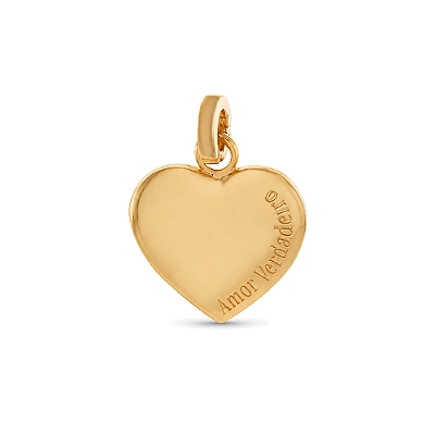 Pingente coração Amor Verdadeiro folheado a ouro 18k
