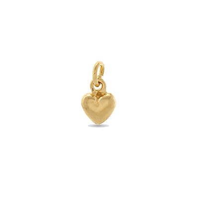 Pingente coração liso pequeno folheado a ouro 18k