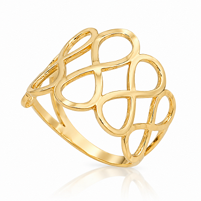 Anel infinito folheado a ouro 18k