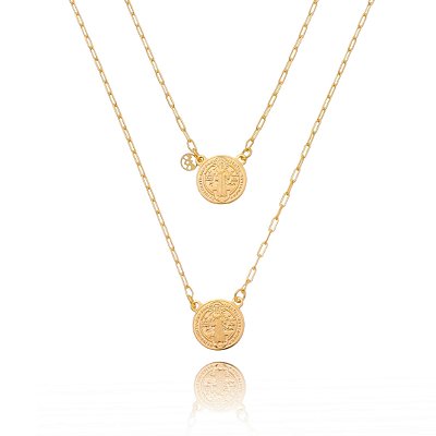 ESCAPULÁRIO FOLHEADO A OURO 18K 70cm