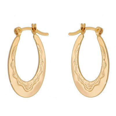 ARGOLA TRABALHADA FOLHEADA A OURO 18K
