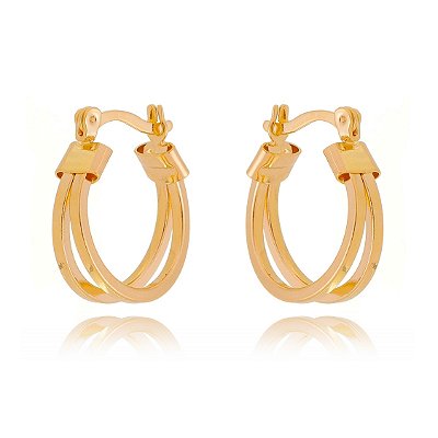 Argola lisa folheada a ouro 18k