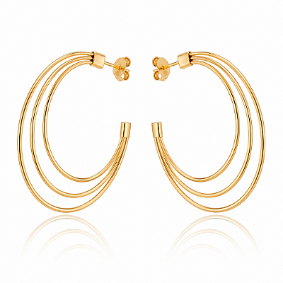 Argola 3 fios folheada a ouro 18k