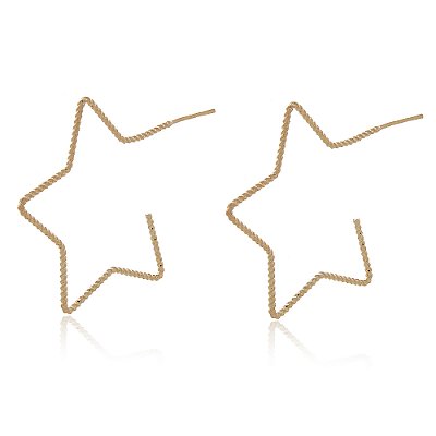 BRINCO ESTRELA FOLHEADO A OURO 18K