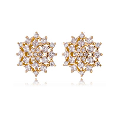 BRINCO CRAVEJADO COM ZIRCÔNIAS FOLHEADO A OURO 18K