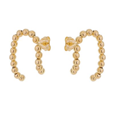 BRINCO BOLAS FOLHEADO A OURO 18K