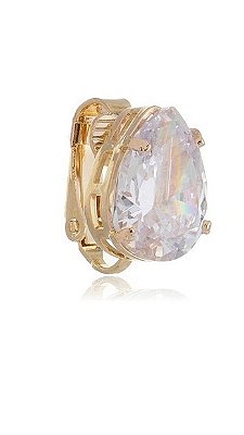 BRINCO GOTA DE PRESSÃO COM ZIRCÔNIA FOLHEADO A OURO 18K - UNIDADE