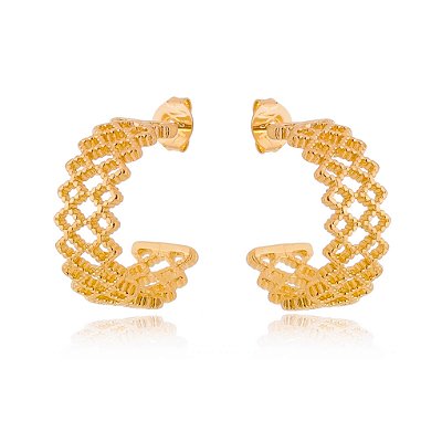 Argola vazada folheada a ouro 18k