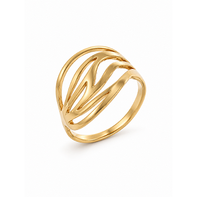 Anel liso folheado a ouro 18k
