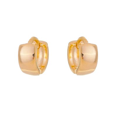 ARGOLA LARGA LISA FOLHEADA A OURO 18K