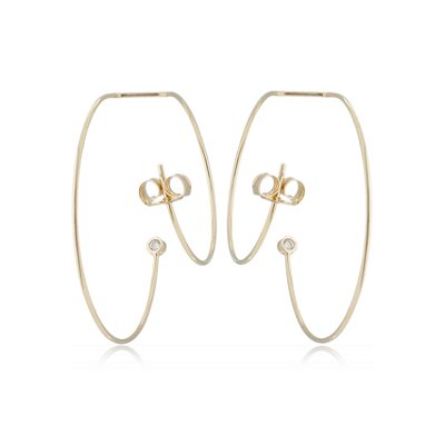 Brinco com zircônia folheado a ouro 18k