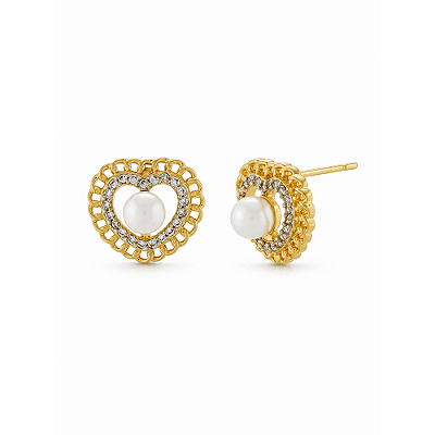 Brinco coração folheado a ouro 18k