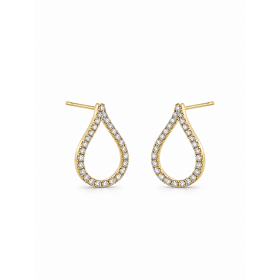 Brinco com zircônias folheado a ouro 18k