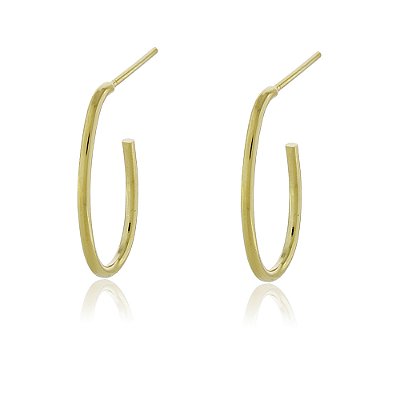 Argola lisa folheada a ouro 18k