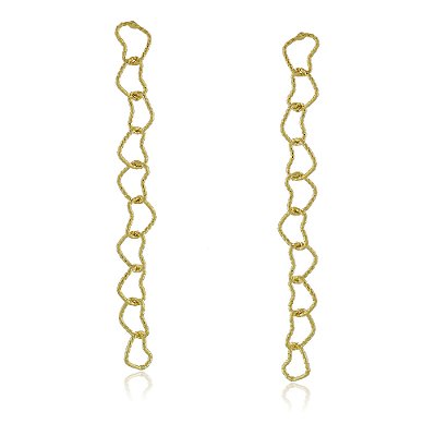 Brinco corações folheado a ouro 18k