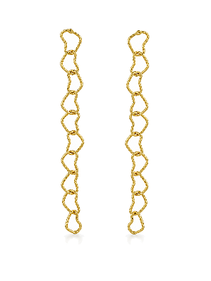 Brinco corações folheado a ouro 18k