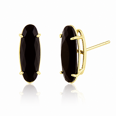 Brinco oval folheado a ouro 18k