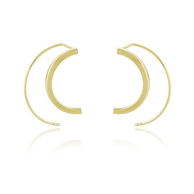 Brinco abstrato liso folheado a ouro 18k