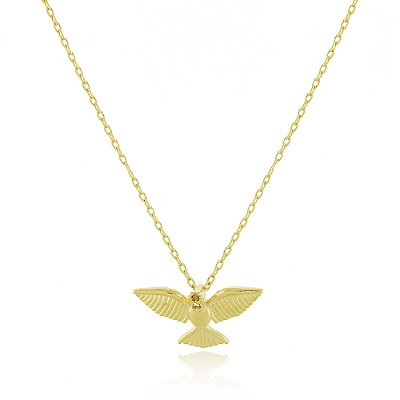 Gargantilha Espírito Santo com zircônia folheada a ouro 18k